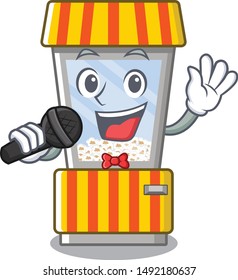 Singing popcorn vending machine is formed cartoon