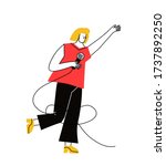 a singing pop-music character, a singer with a microphone