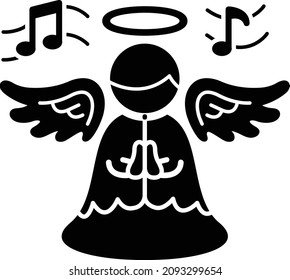 Cantando y rezando vectores de ángel con notas