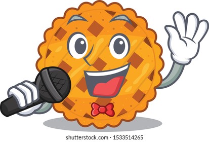 Singing pumpkin pie isolated in the mascot