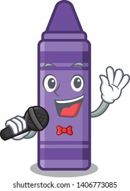 Singing purple crayon isolated with the character