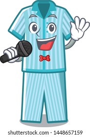 Singing pyjamas placed on a cartoon bed