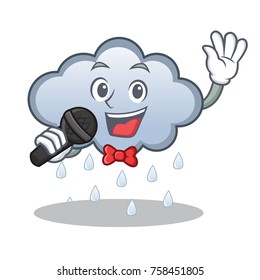 Singing rain cloud character cartoon