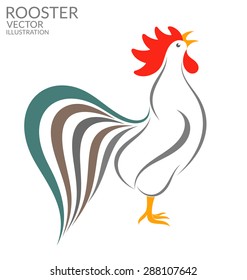 Image Rooster On White Background 2017 Stock Illustration 490521970 ...