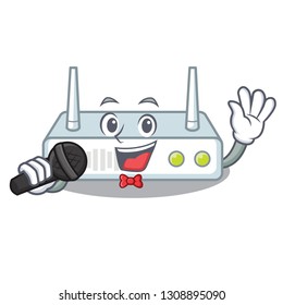 Singing router isolated with in the mascot