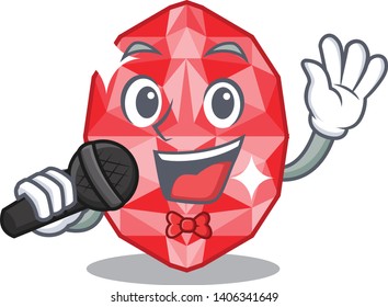 Singing ruby gems above cartoon dressing table