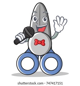 Singing scissor character cartoon style