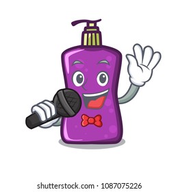 Singing shampo mascot cartoon style