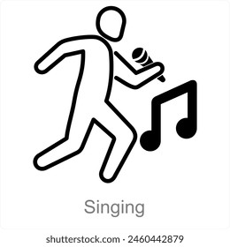 Singing and song icon concept