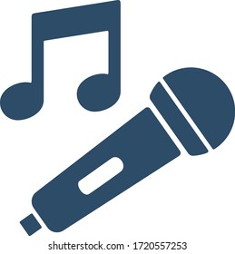 Singing song icon. Microphone symbol. Karaoke sign.
