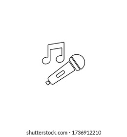 Singing song icon. Microphone symbol. Karaoke sign.