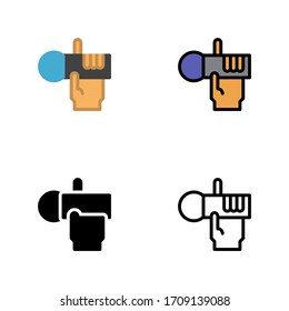 Singing a Song in Karaoke Entertainment Icon, Logo, Vector