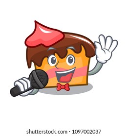 Singing sponge cake mascot cartoon