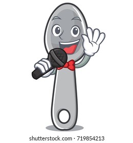 Singing spoon character cartoon style