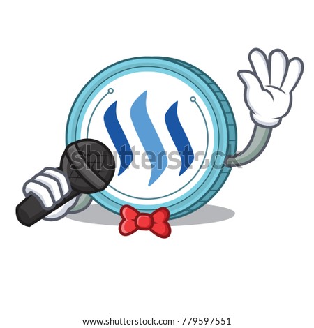 Singing Steem coin character cartoon