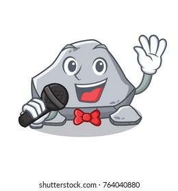 Singing stone character cartoon style