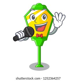 Singing street lamp post in shape cartoon