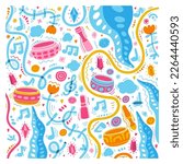 Singing therapy doodle set. Tibetan bowls making sound, wooden sticks, meditation elements. Music visualization. Healing therapy. Sound healing for balance and a clear mind.  New way of meditation