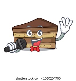 singing tiramisu mascot cartoon style