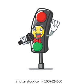 Singing traffic light character cartoon