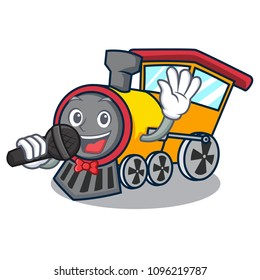 Singing train mascot cartoon style