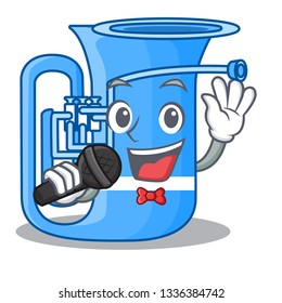 Singing tuba in the shape funny cartoon