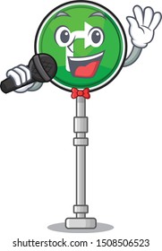 Singing turn right shape with the cartoon