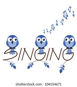 Singing twig text isolated on white background
