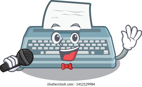 Singing typewriter in the a cartoon shape