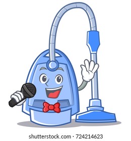 Singing vacuum cleaner character cartoon