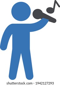 singing vector glyph colour icon