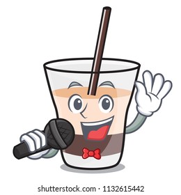 Singing white russian mascot cartoon