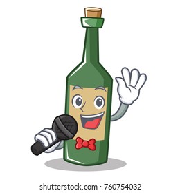 Singing wine bottle character cartoon