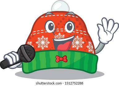 Singing winter hat cartoon