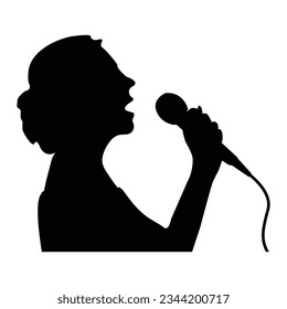 singing woman icon holding mix illustration design