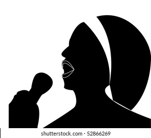 Singing woman - vector