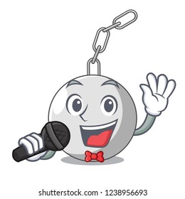 Singing wrecking ball isolated on a mascot