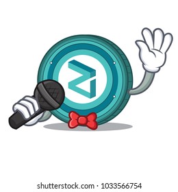 Singing Zilliqa coin mascot cartoon