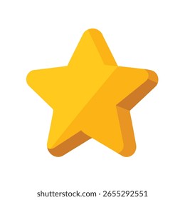 Solo icono de estrella de oro 3D aislado en blanco