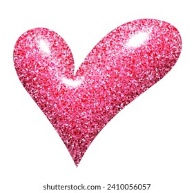 Un solo corazón de caramelos rosados de gelatina con brillo. Felices imágenes prediseñadas del día de San Valentín para pancartas o plantillas de letras. Ilustración del vector