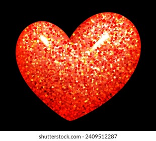 Einmaliges 3-D-Gelee-Süßes Herz mit Glittern. Herzlichen Glückwunsch Valentinstag Clipart für Banner oder Briefvorlagen. Vektorgrafik