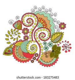 Single Abstract Floral Pattern