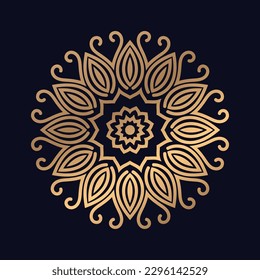 Einfach abstrakter, goldener Mandala-Design-Hintergrund, Vektorgrafik