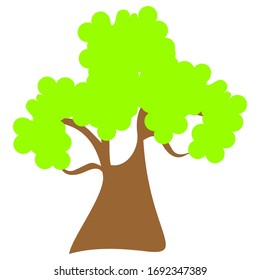 single of abstract stylized trees. Natural illustration. Flat design