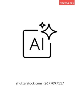Icono de línea generada por aire simple, herramientas simples para generar desde el pictograma de diseño plano de texto, Vector de infografía para el logotipo del App Botón de etiquetas Web de etiquetas ui ux Elementos de interfaz aislados sobre fondo blanco