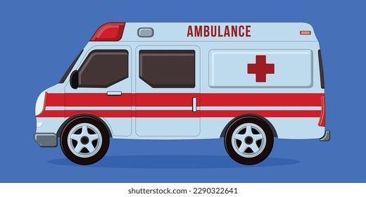 Single Ambulance Car Illustration Vector