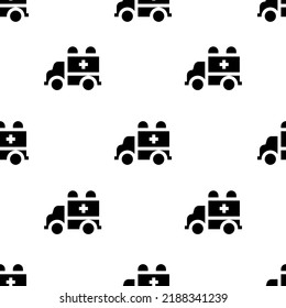 Single Ambulance pattern. Ambulance concept. filled trendy Vector seamless Pattern, background, wallpaper