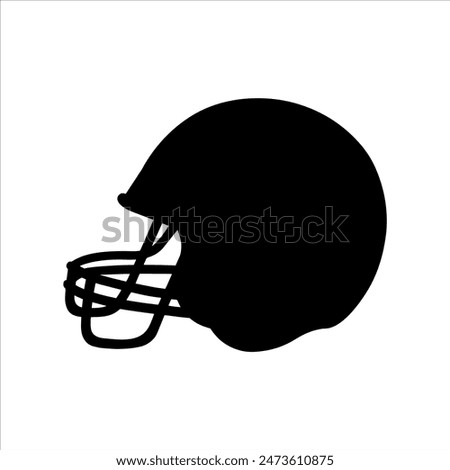 Single american football helmet silhouette isolated on white background. American football helmet icon vector illustration design.