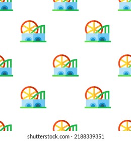 Single amusement park pattern. amusement park concept. flat trendy Vector seamless Pattern, background, wallpaper