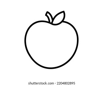 Single Apple Simple Outline Line Icon